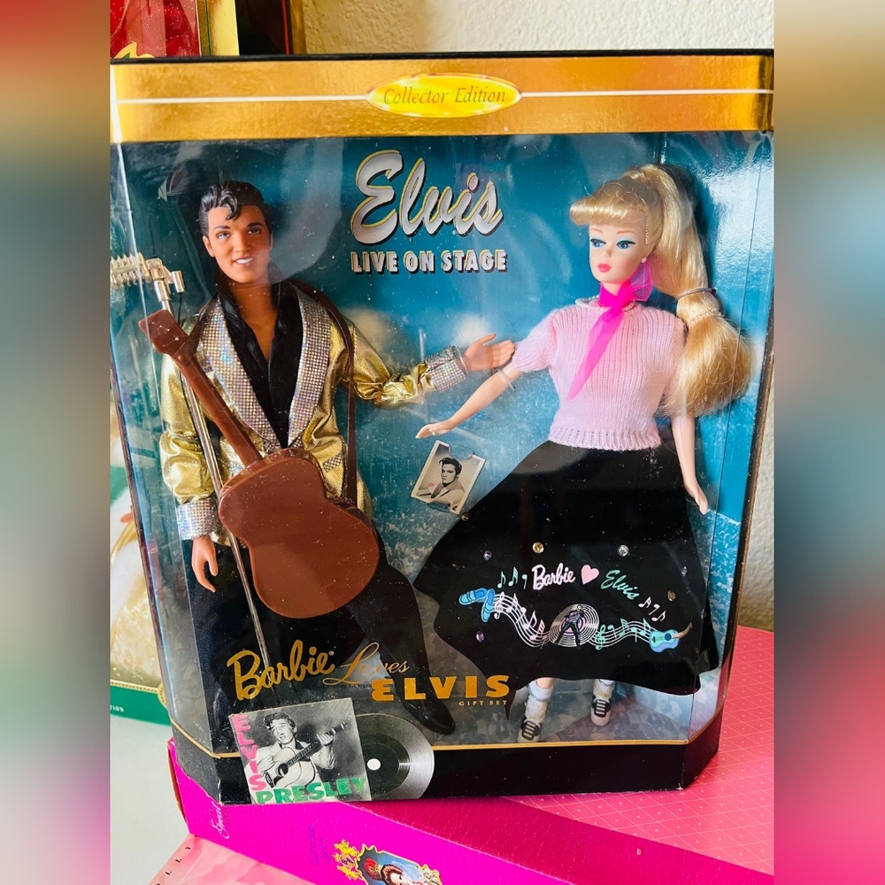 Barbie Loves Elvis Gift Set Collector Edition Dolls 1996 Mattel #17450 NRFB - Picture 3 of 9
